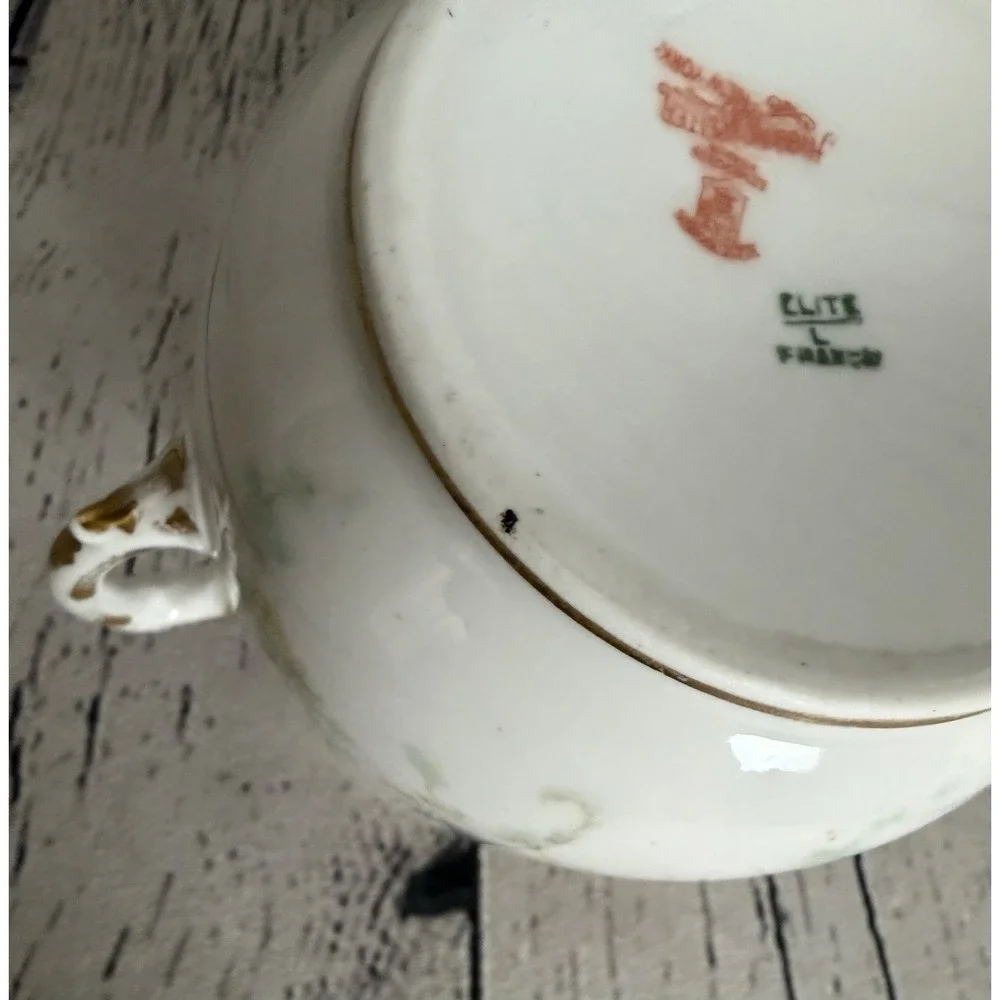 Rare Haviland Limoges France Elite Rose Gold Trim Sugar Bowl-No Lid